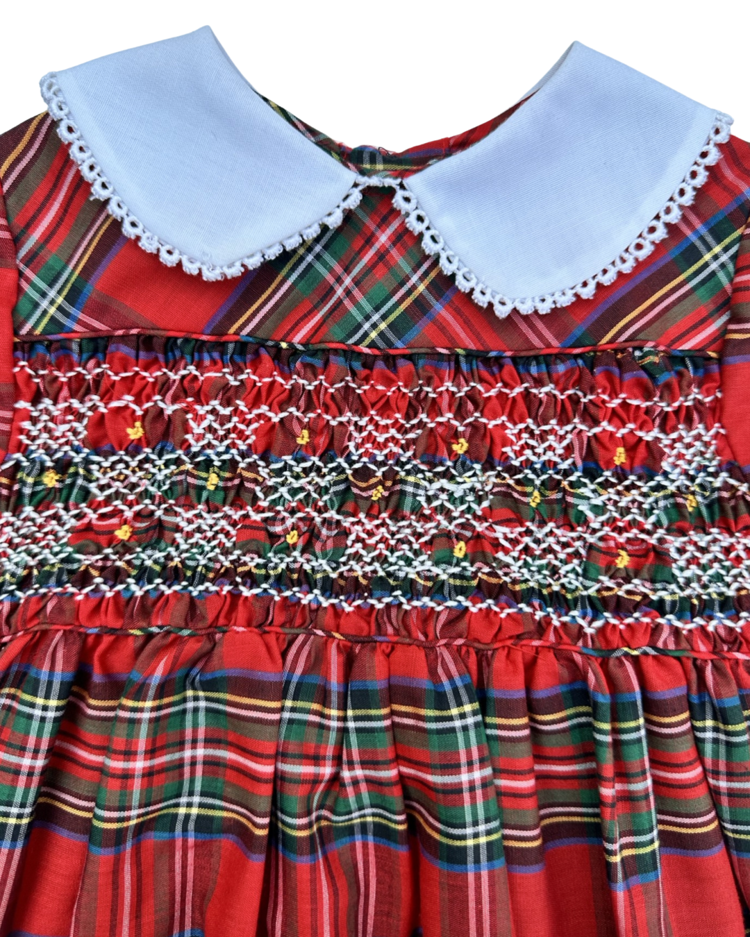 2T Toddler Girl Polly Flinders Classic Vintage Smocked Christmas Plaid Dress