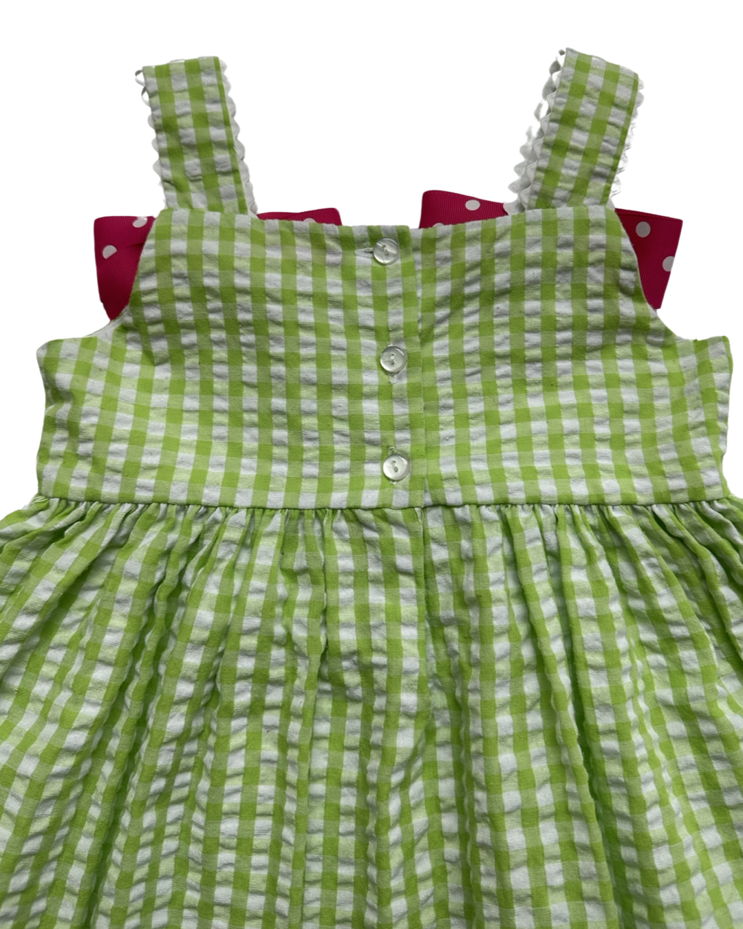 5T Toddler Girl Bonnie Jean Green Seersucker Watermelon Pocket Dress.