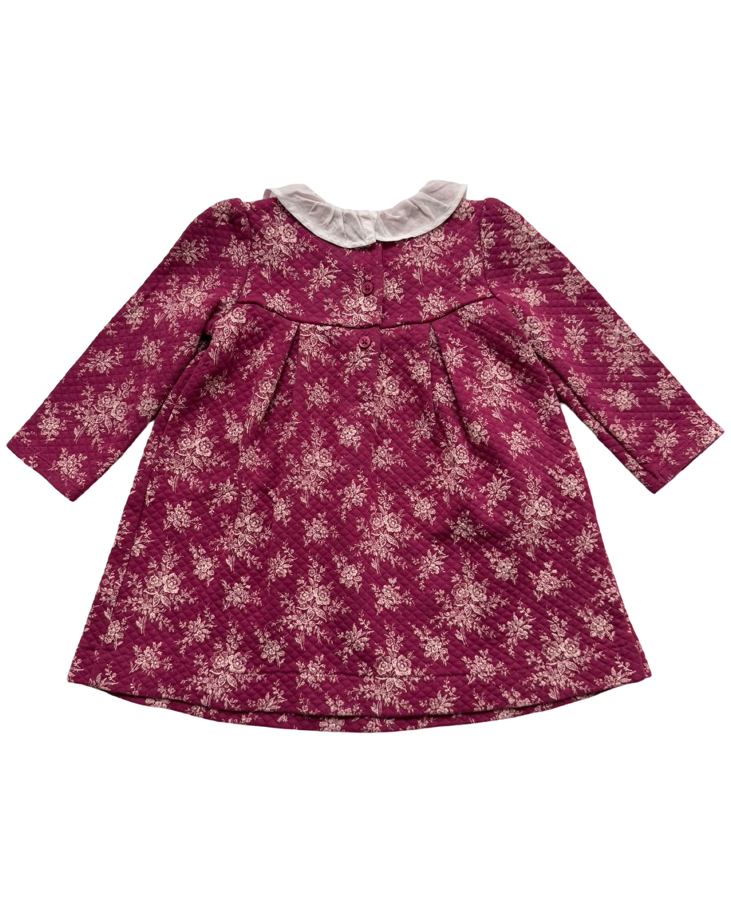 6M -12M Baby Girl Janie & Jack Quilted Floral Long Sleeve Dress