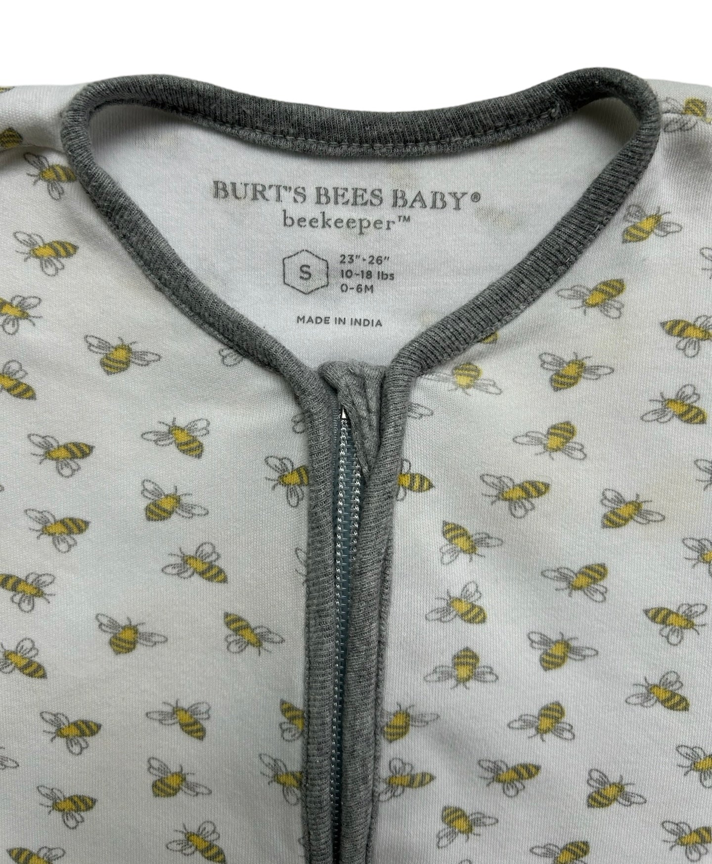 0-6M (Small) Burt’s Bees Baby Beekeeper Sleep Sack Wearable Blanket Bee Print