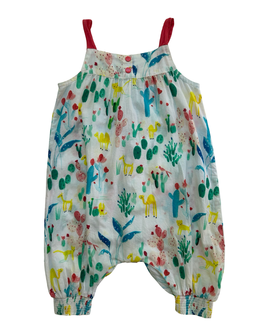 9M -12M Baby Girls Catimini Cactus 🌵 Motif Strap Dress.