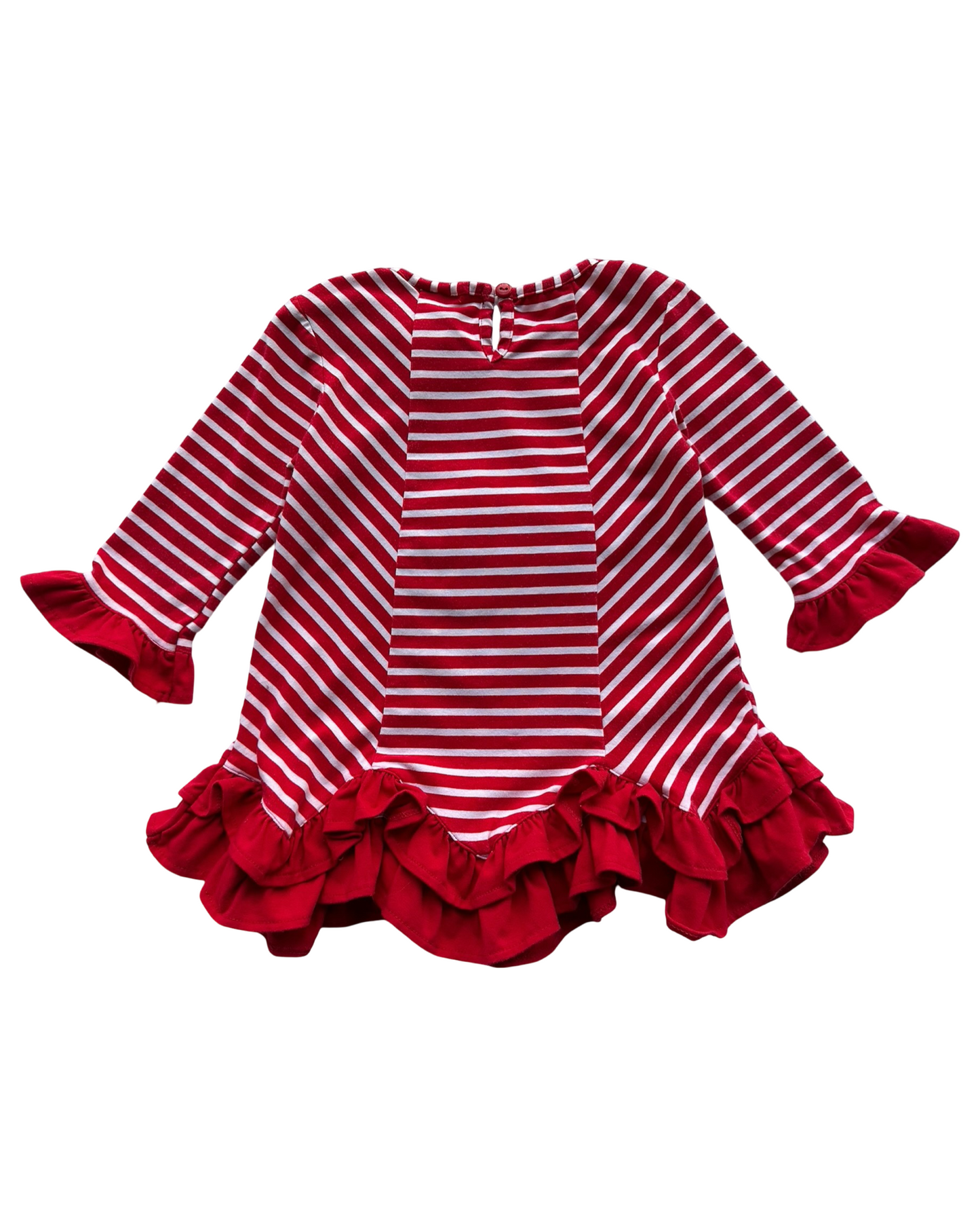 4T Toddler Girl Rare Editions Holiday Tunic Top Striped Christmas Santa Claus 🎅.