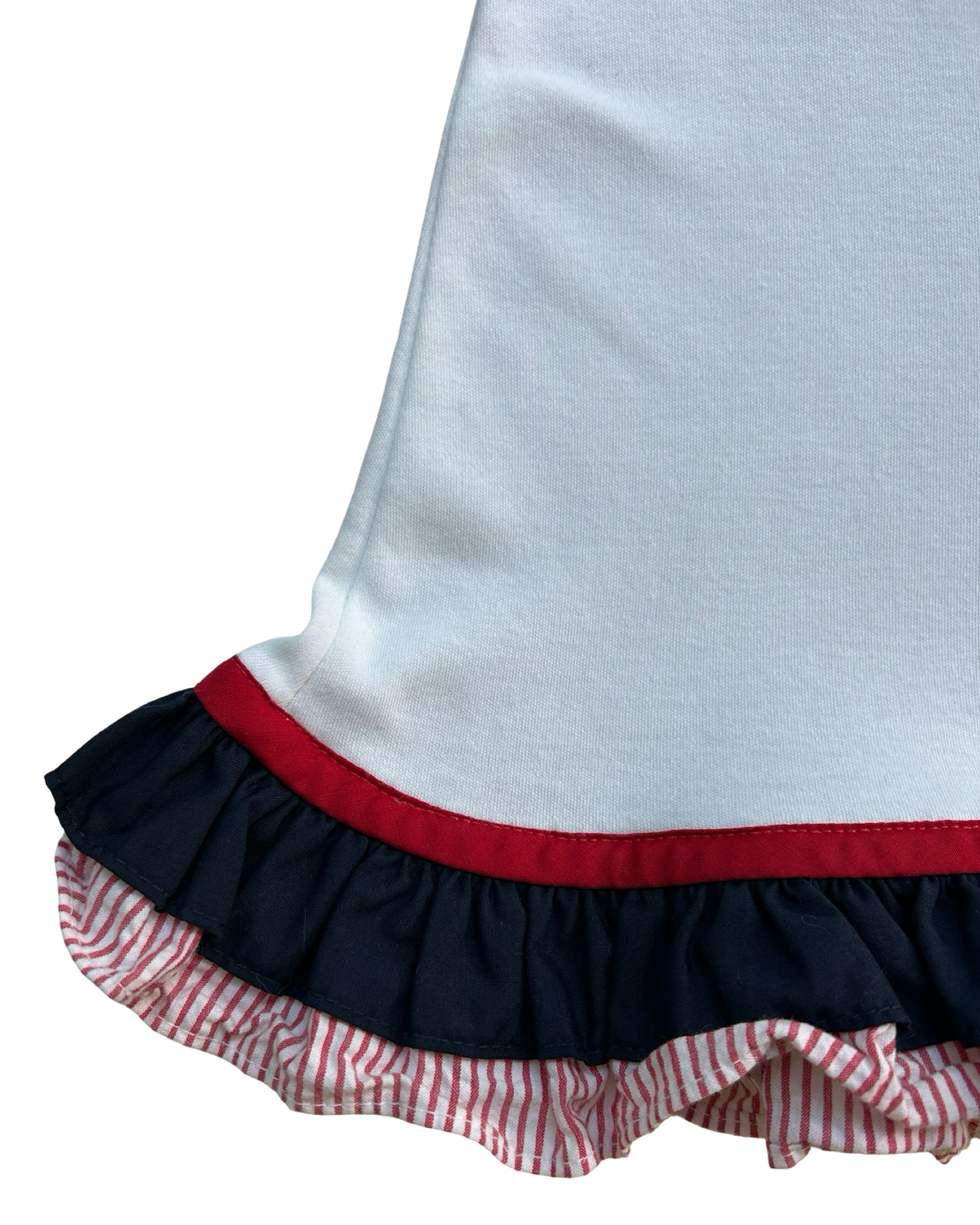 6T Toddlers Girls Zuccini Top Lobster 🦞🦞 Embroidered Shoulder And Striped Ruffle Short.