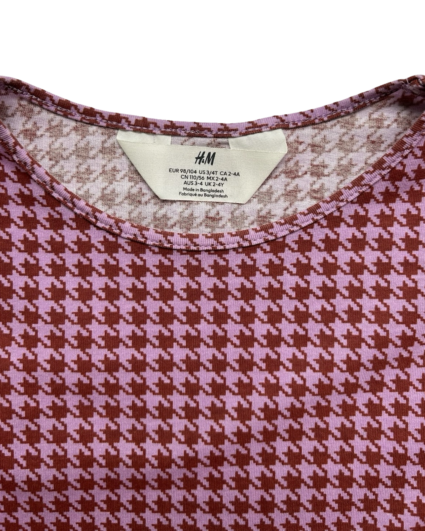 3T -4T Toddler Girls H&M Geometric Print, Long Sleeve Dress