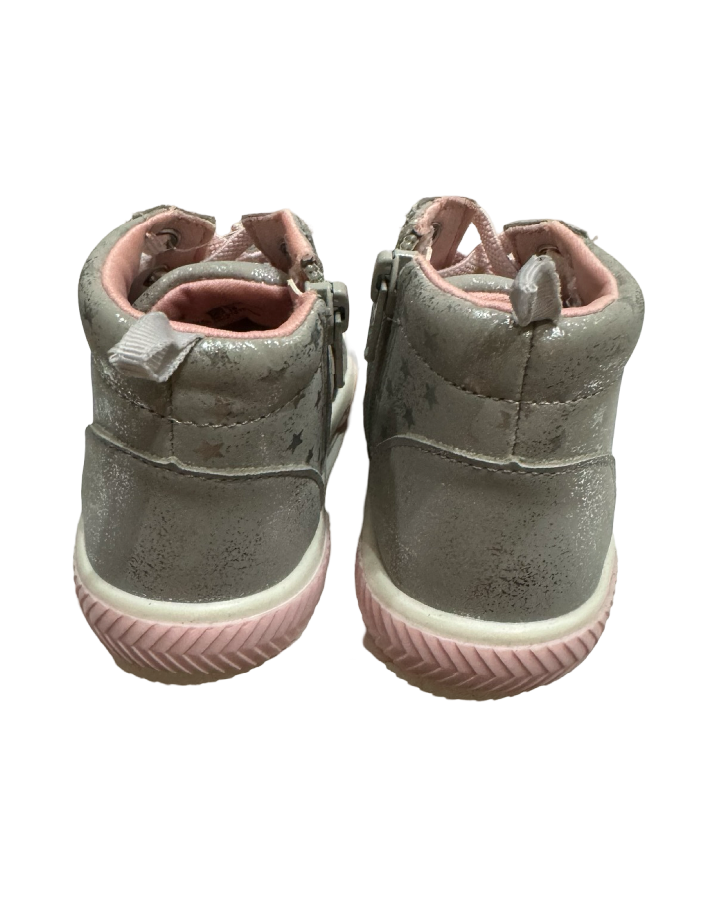 9C Toddler Girl WonderNation Silver / Pink Unicorn & Star High Top Sneaker NWT