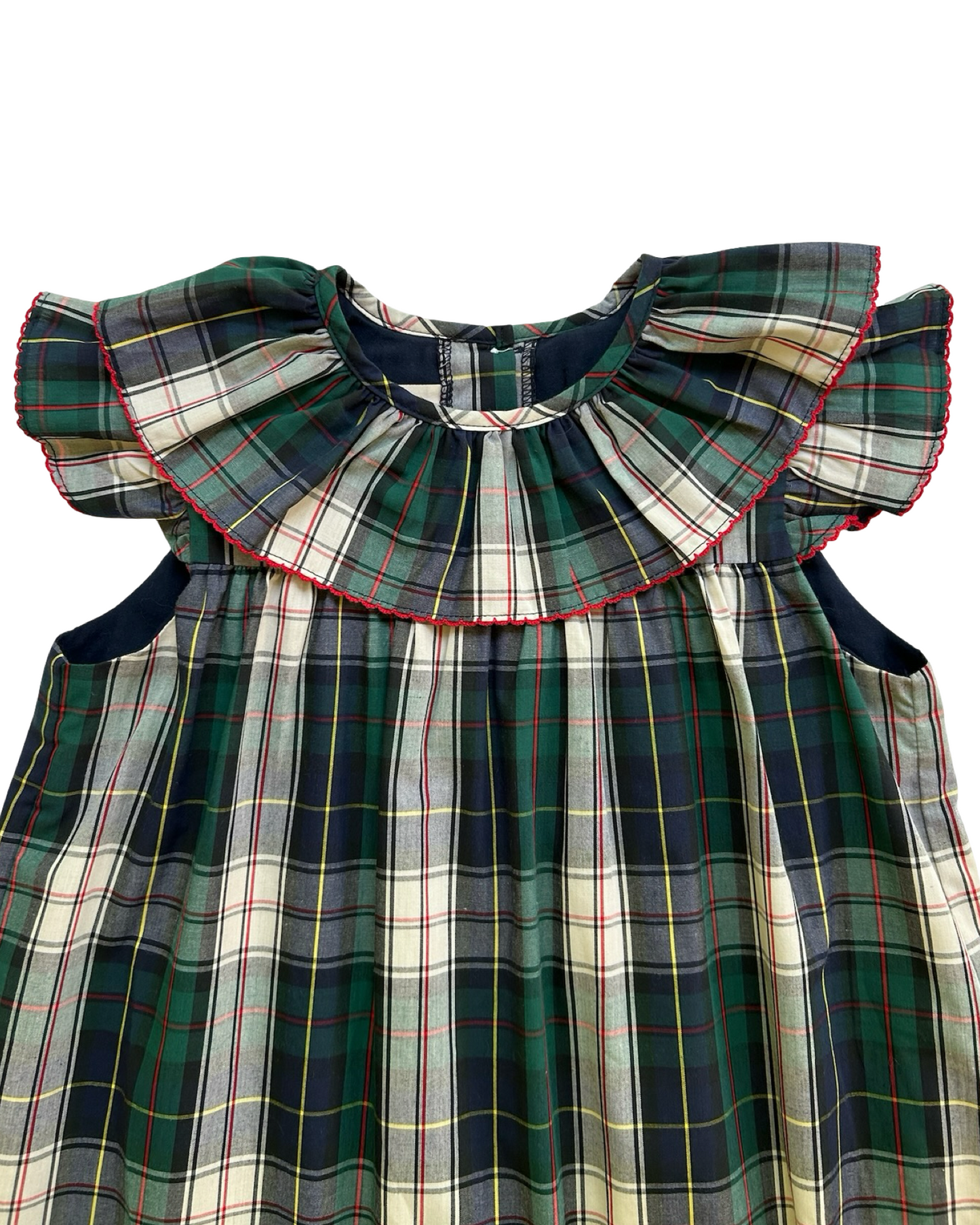 6T Toddlers Girls The Beaufort Bonnet Company Plaid Ruffle Collared, Short Sleeve And Bloomers,Two Piece Set.