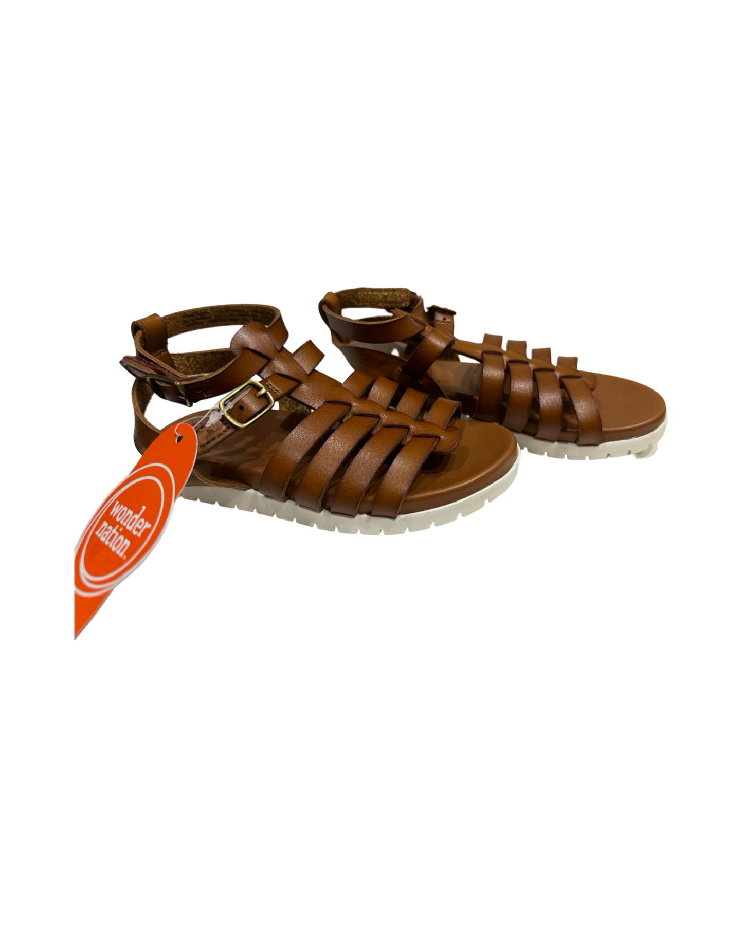 9C Toddler Girl WonderNation Brown Gladiator Sandals NWT