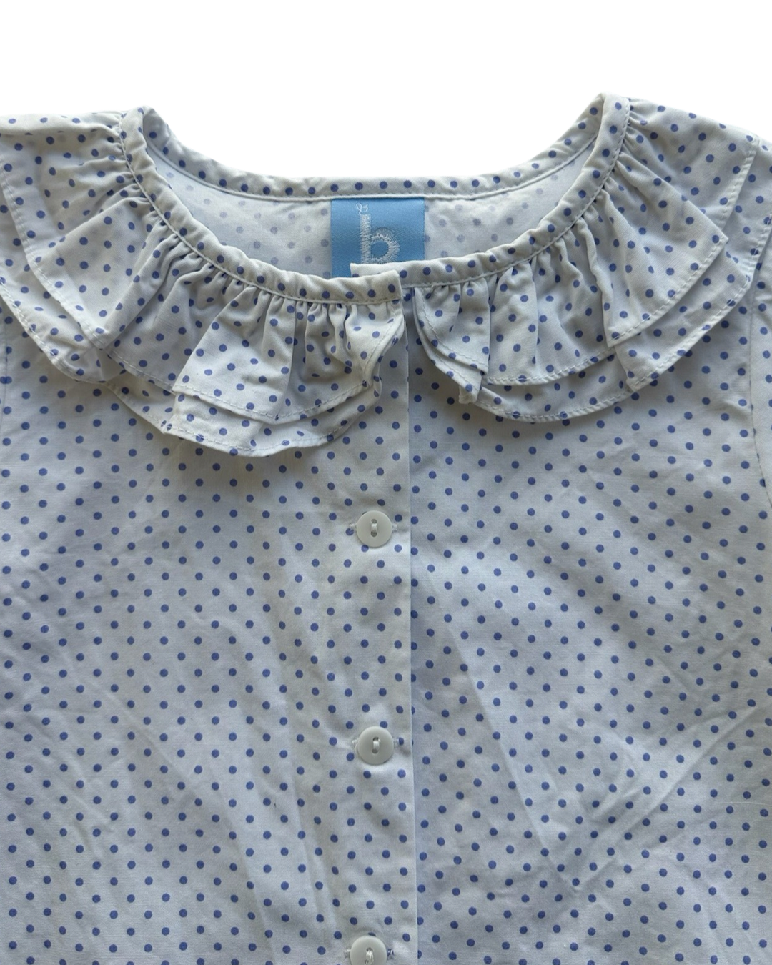 5T Toddler Girl Bella Bliss Periwinkle Blue Ruffle Neck Top Blouse