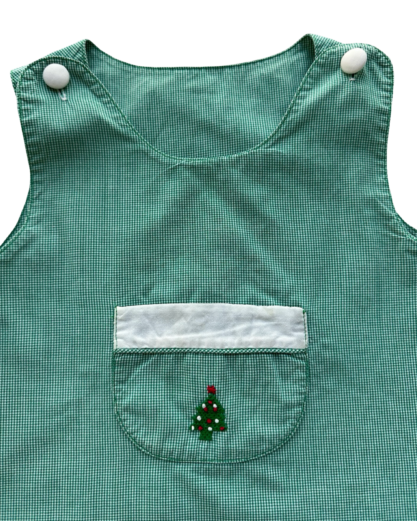 3Y Toddler Girl Strasburg Reversible Gingham Christmas Dress.