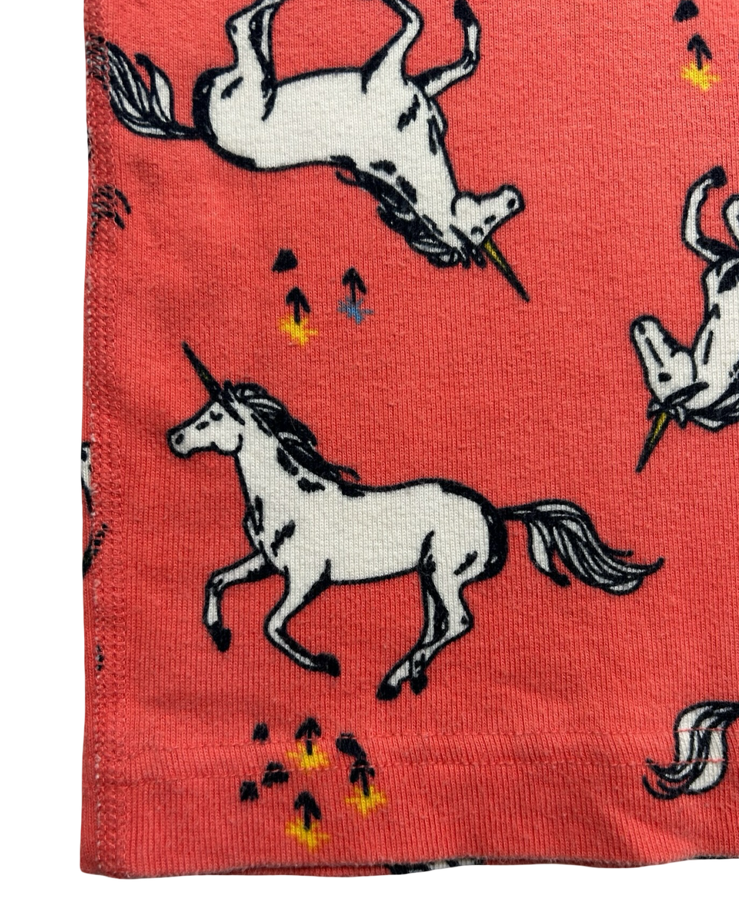 4T Toddlers Girls Hanna Andersson Short John’s Unicorns 🦄 PJs Set 2 Piece Organic Cotton