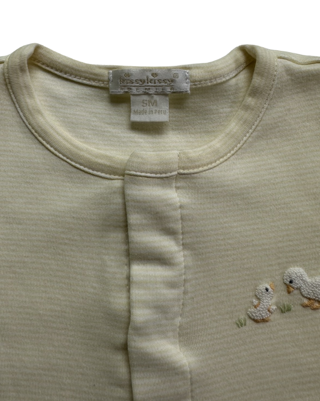 Baby Girl / Boy Small Kissy Kissy Pale Yellow Duck Convertible Gown Romper
