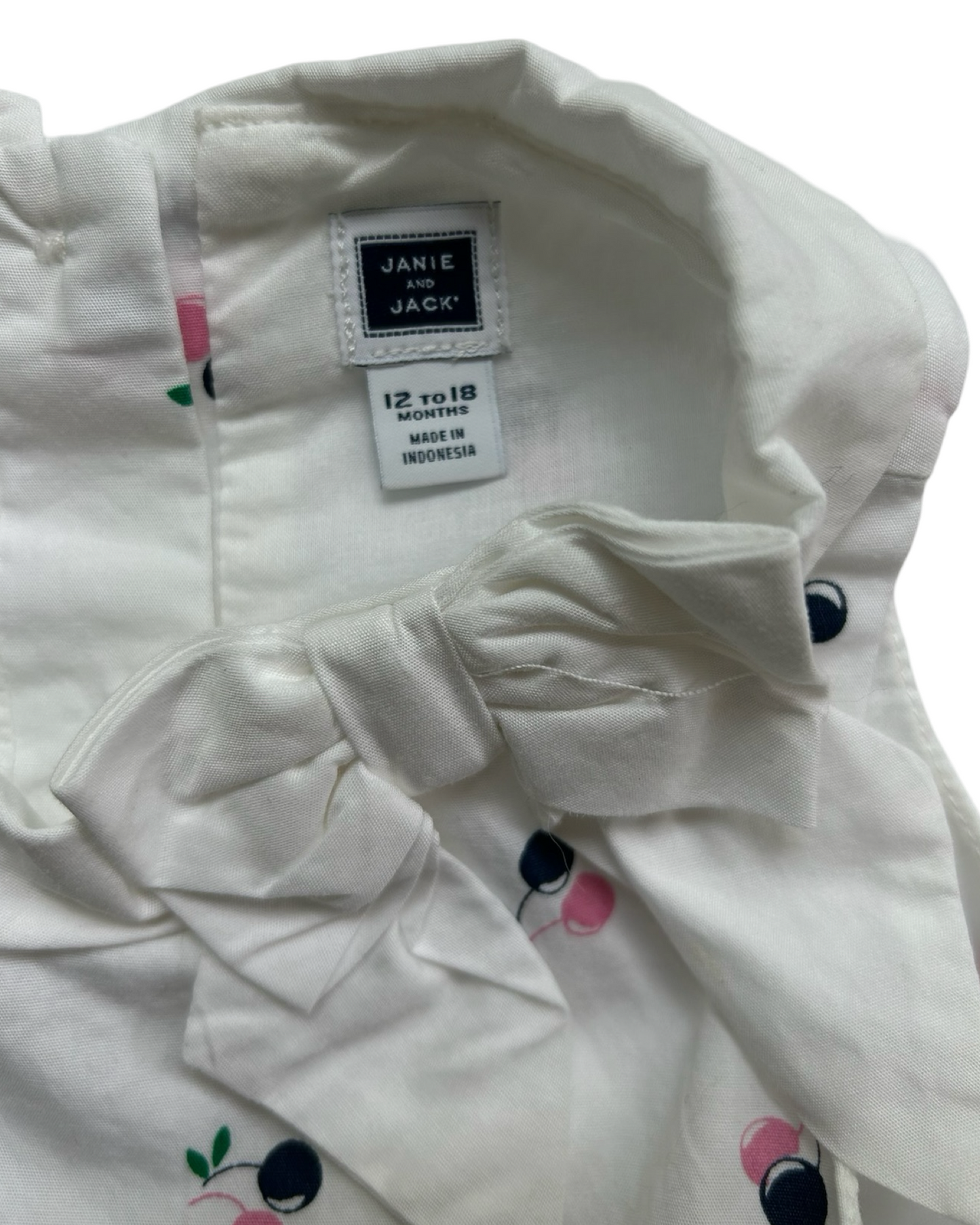 12M-18M Baby Girl Janie and Jack White Cherry Top