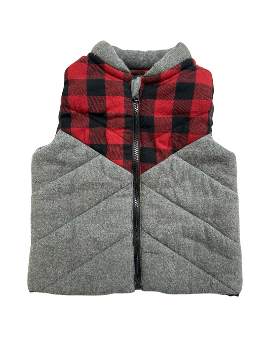 24M Baby Boys Fierce Frank Plaid Vest Puffer Jacket