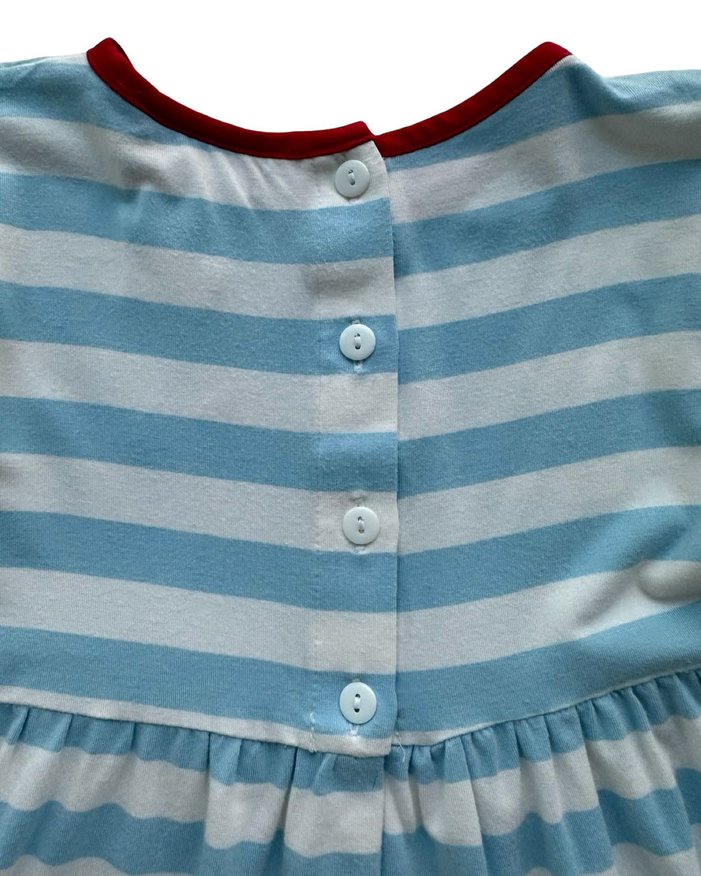 5T Toddler Girls Boutique Smocked PolkaDot Christmas Embroidery Santa Claus Face Appliqué, Ruffle Dress