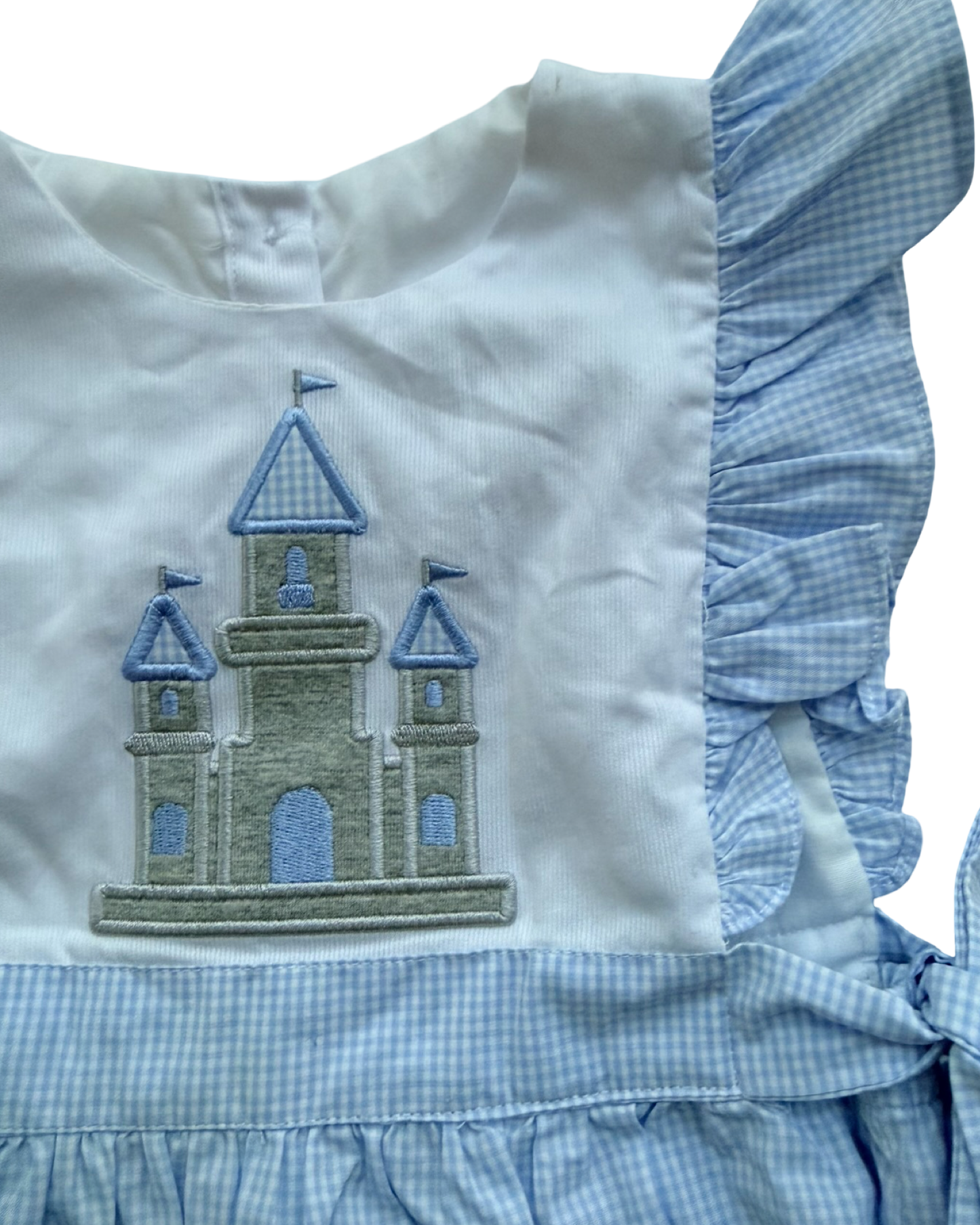 3T Toddler Girls Kensington Kids Blue Gingham Cinderella Disney Castle