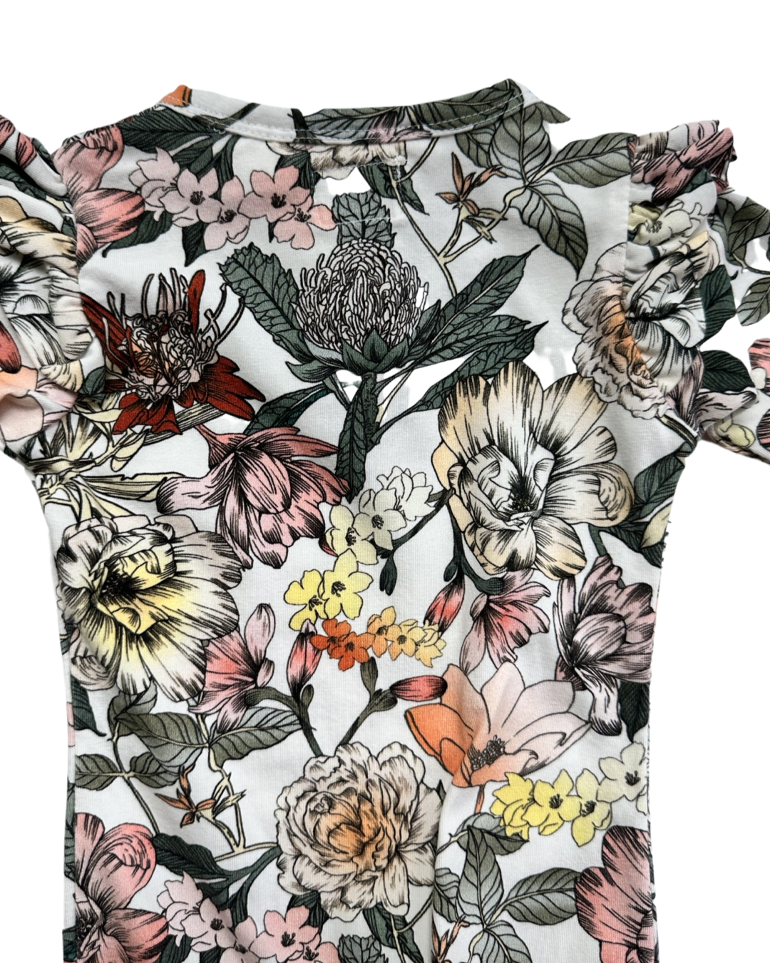 0-3M Baby Girl Snuggle Hunny Organic Cotton Floral Romper / Sleeper