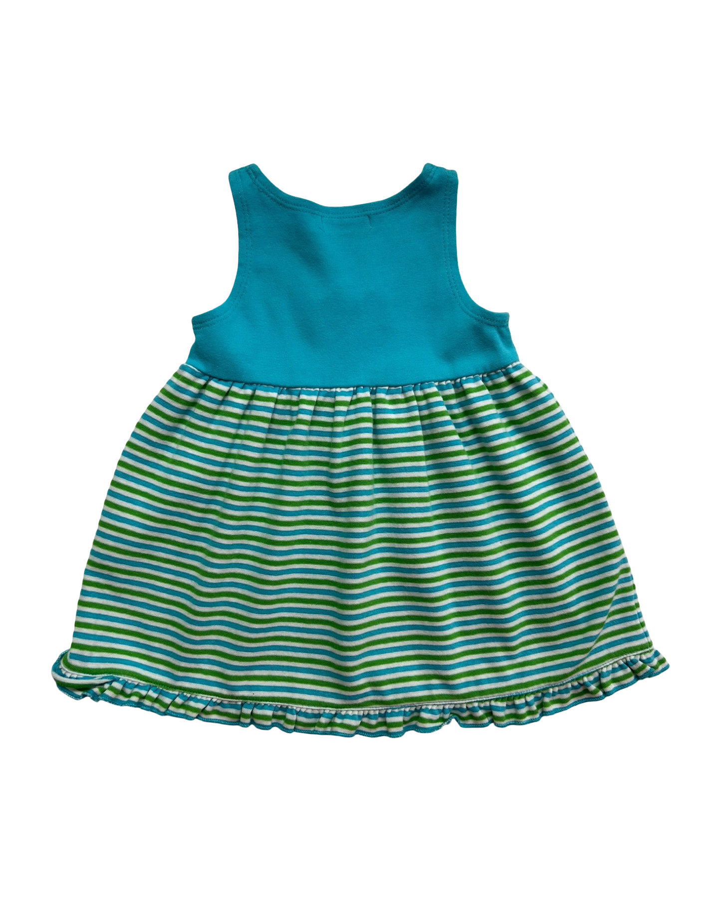 24M Baby Girls Baby Luigi Sandals 🩴🩴 Embroidered Striped Sleeveless Dress