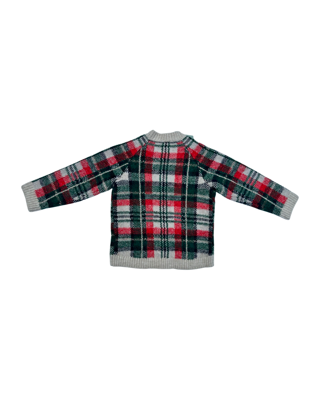 2T Toddler Girl H&M Red / Green Plaid Christmas Cardigan Sweater