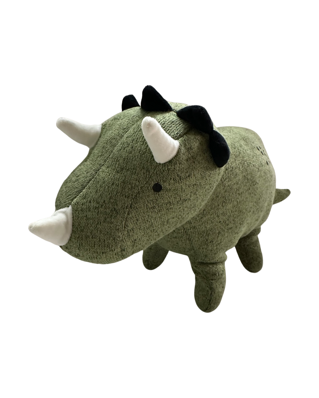 21” Pillowfort Green Knit Triceratops Dinosaur Throw Pillow