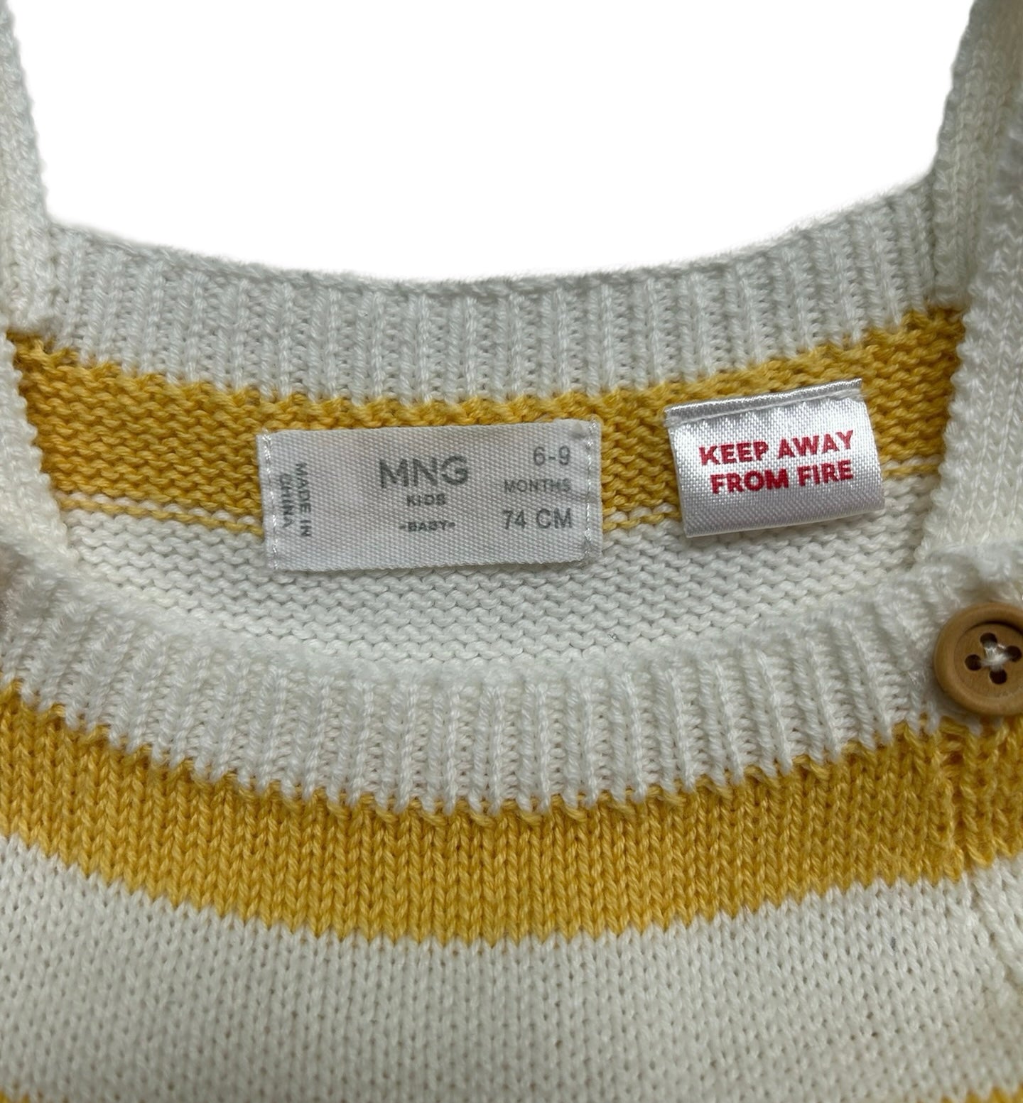 6M-9M MANGO Baby’s Cotton-Knit Jumpsuit Striped.
