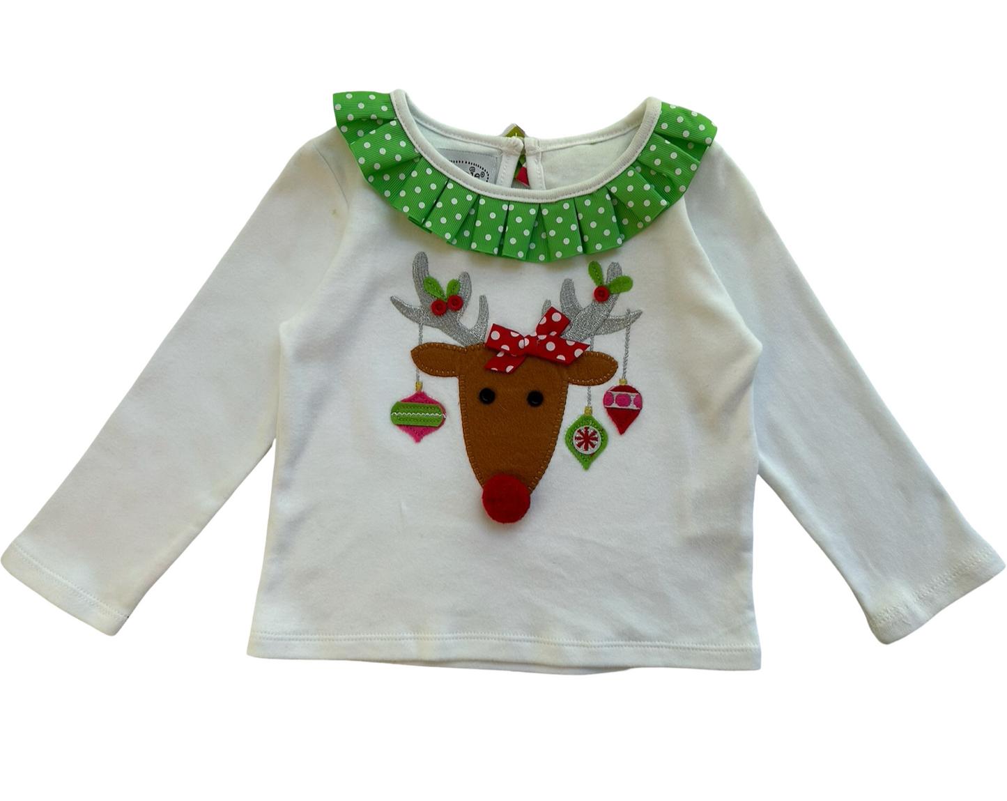 12M-18M Baby Girls Mud Pie Christmas Baby Reindeer Tights Skirt Holiday 2 Pieces Set