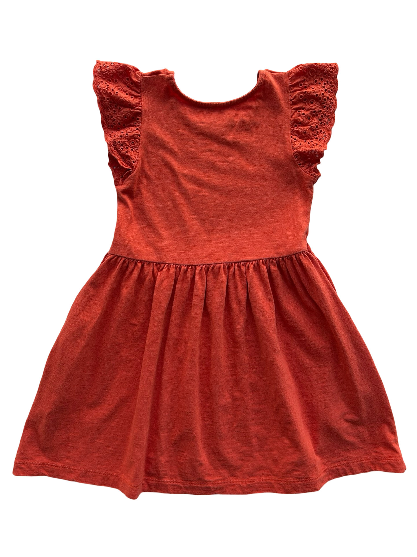 4T - 5T Toddler Girls Cat & Jack Flutter Sleeve Eyelet Lace Dress.