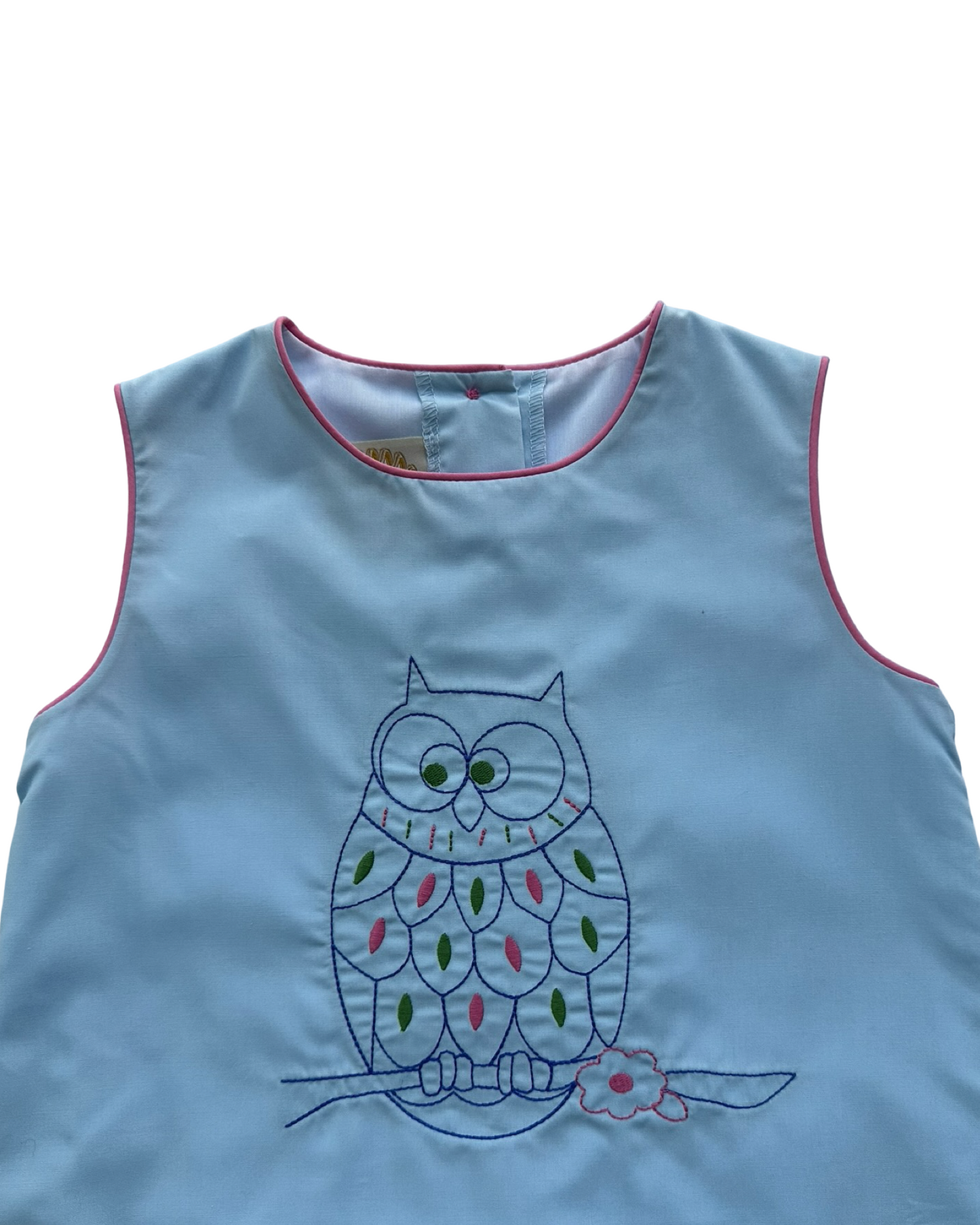4T Toddler Girls The Beaufort Bonnet Company Annie Owl Apron Sleeveless Dress.