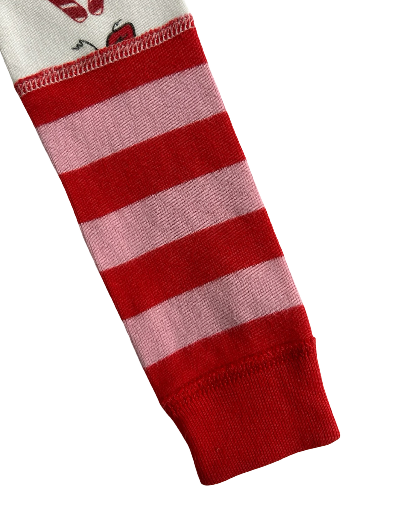 6T-7T Toddler Girl Hanna Andersson The Grinch Dr Seuss Cindy Lou Who Striped Long John PJs 2 Piece Set