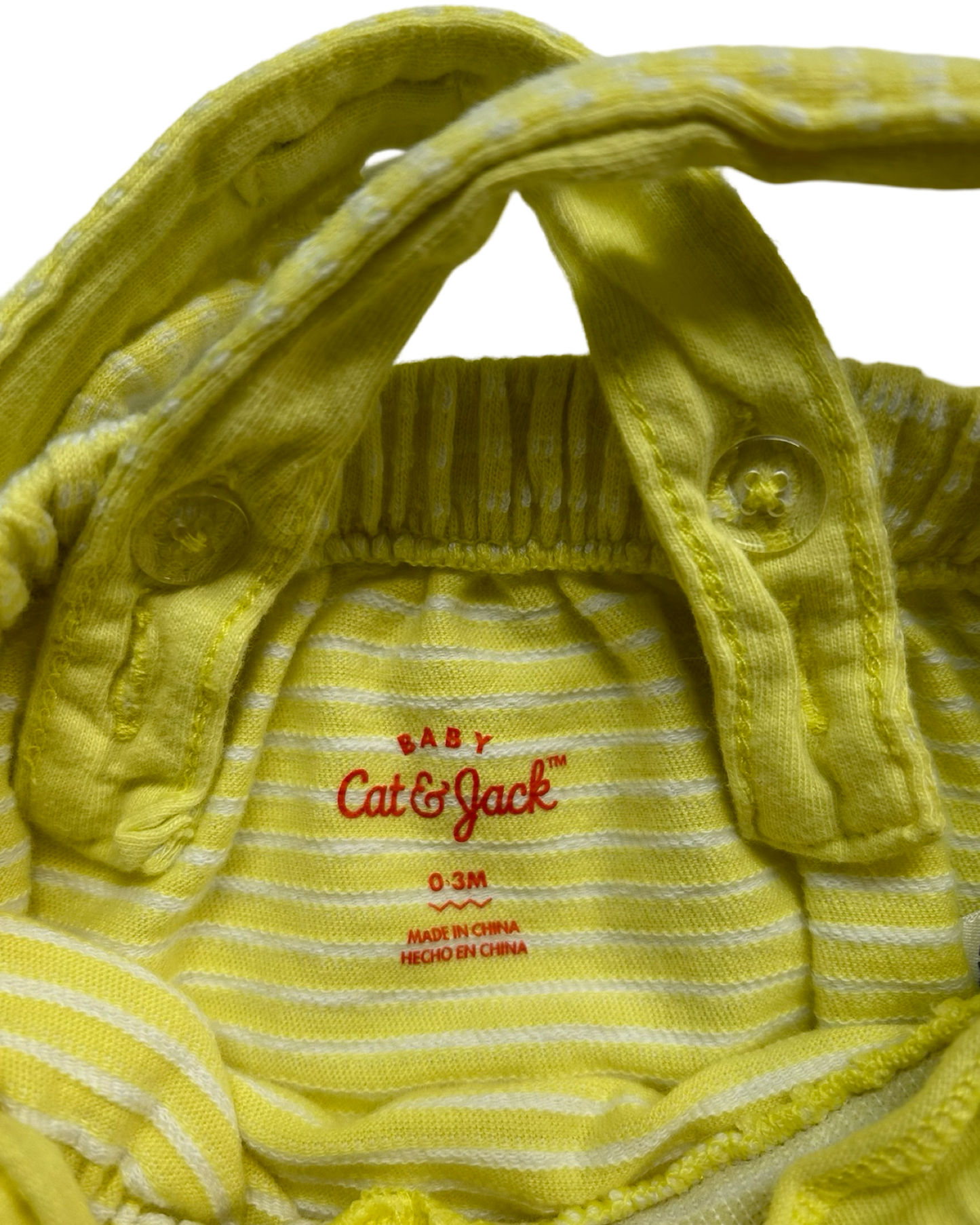 0M -3M Baby Girl’s Cat & Jack Yellow Bubble Romper.