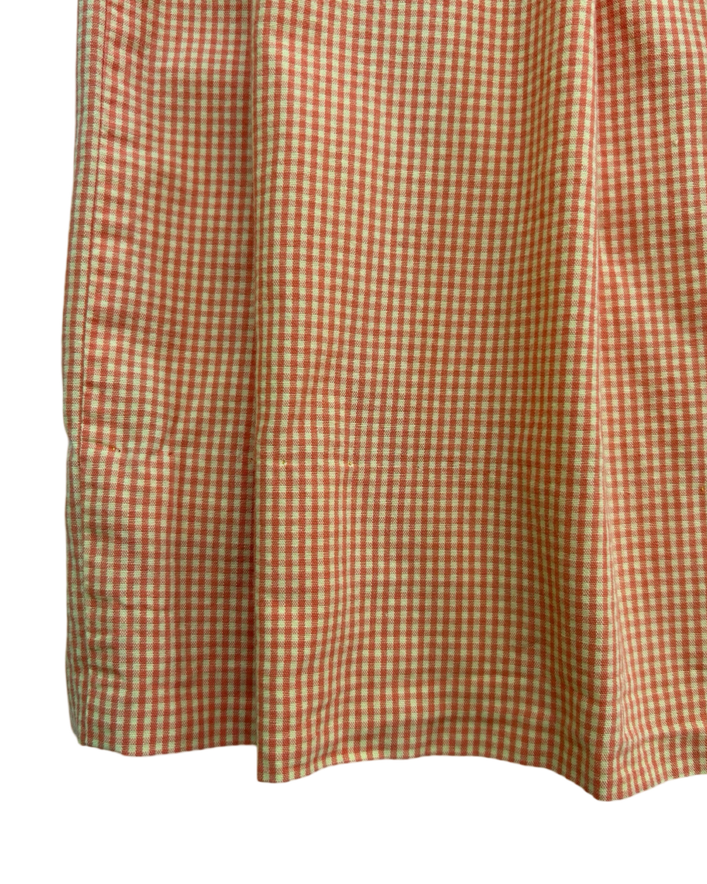 6 Toddlers Girls Orange Gingham Smocked Palm Trees Beach Dress.