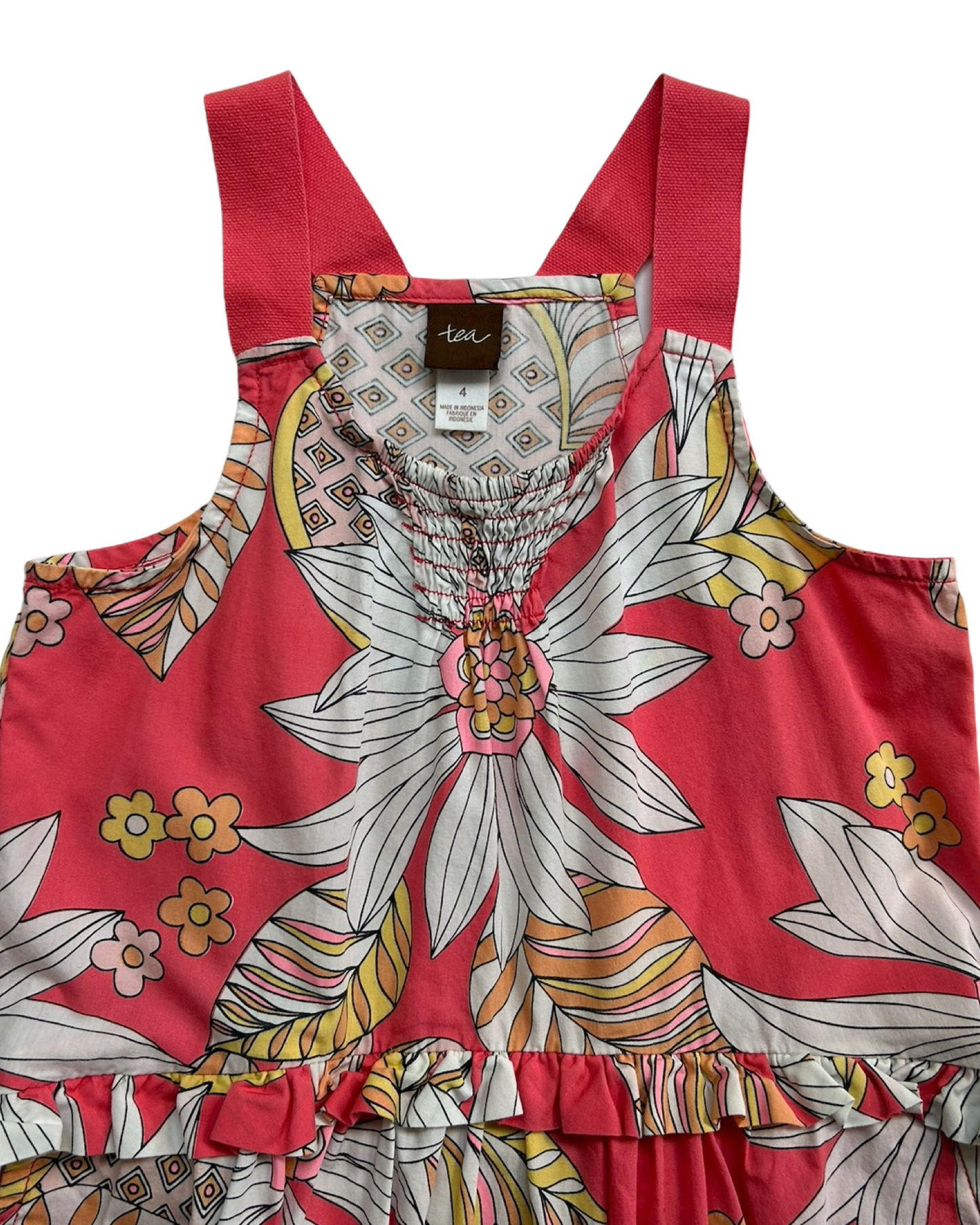4T Toddler Girl Tea Collection Coral Floral Dress