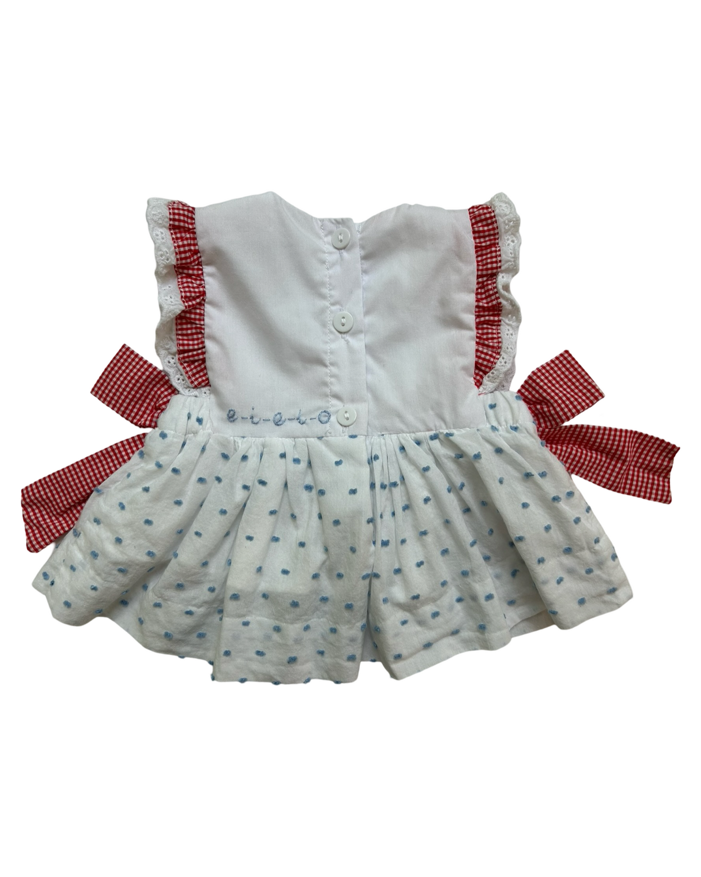 NB Baby Girls Sugar Dumplin Embroidered Farm With Diaper Cover Ruffle. 2 Pieces Set.