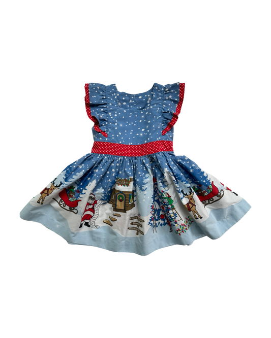 2T Toddler Girl Eleanor Rose Christmas Winter Wonderland Dress