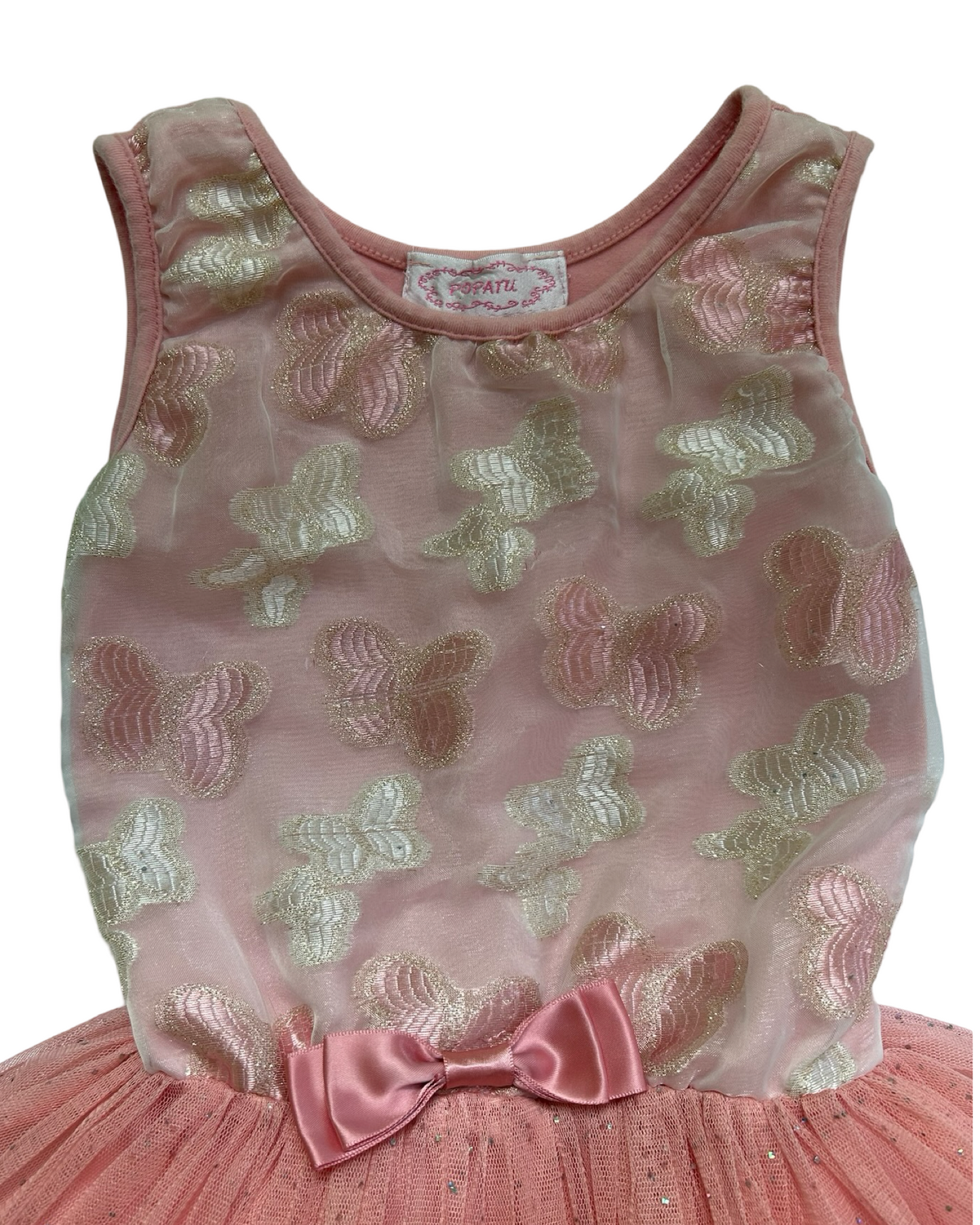 M (5-6) Toddler Girls Popatu Butterfly Pink Ruffle Tutu Dress