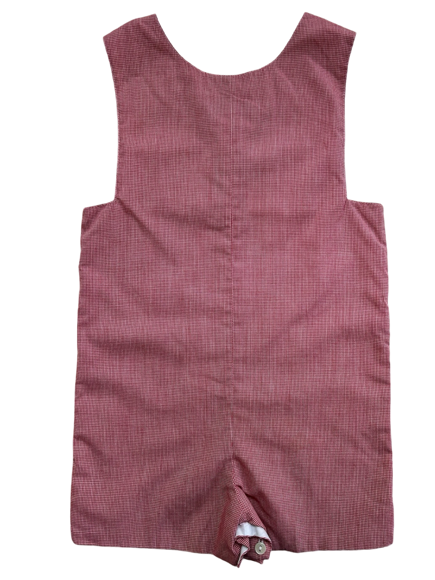 24M Baby Boys Amanda Remembered Embroidered Gingham Christmas Embroidered John John Romper