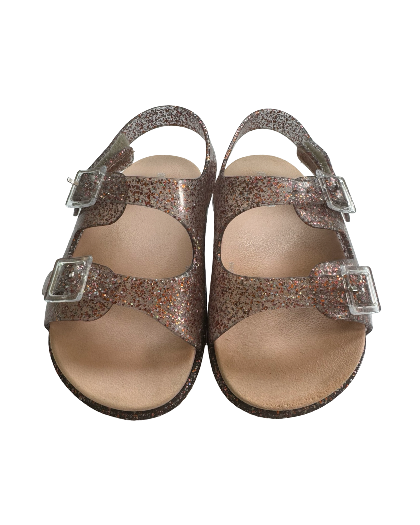 8C Mini Melissa Pink / Rose Gold Multi Glitter Sandals Size 8 / Euro 24