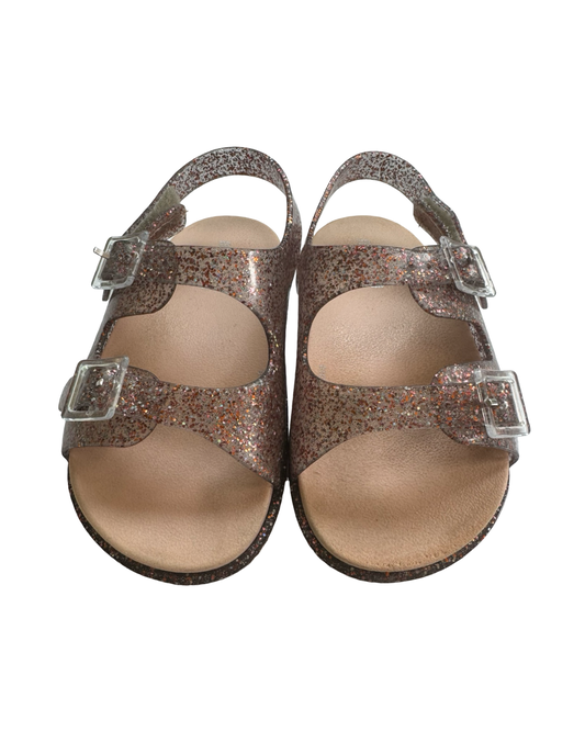 8C Mini Melissa Pink / Rose Gold Multi Glitter Sandals Size 8 / Euro 24