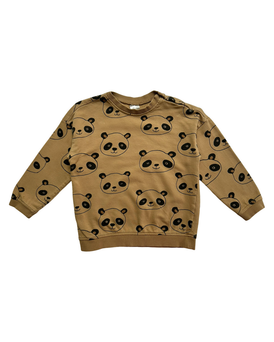 12M - 18M Baby Girls H&M Panda Camel Color Novelty Print Sweater
