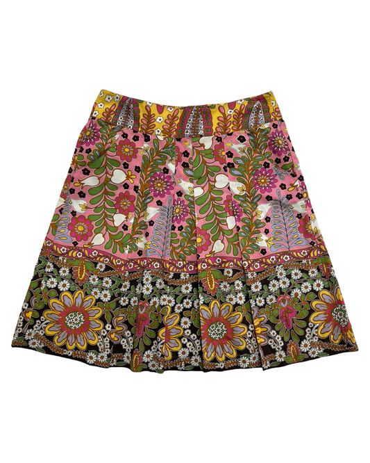 Women’s Size 4 Cabi Style Ashbury Pleated Cotton Floral Boho Hippie Skirt