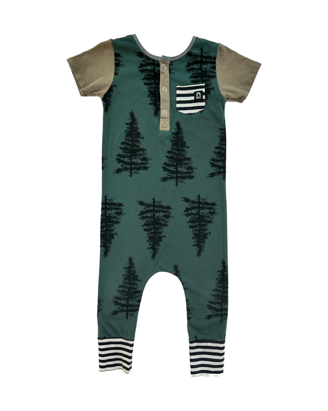 18-24M Baby Boy RAGS to Raches Green Evergreen Trees Romper