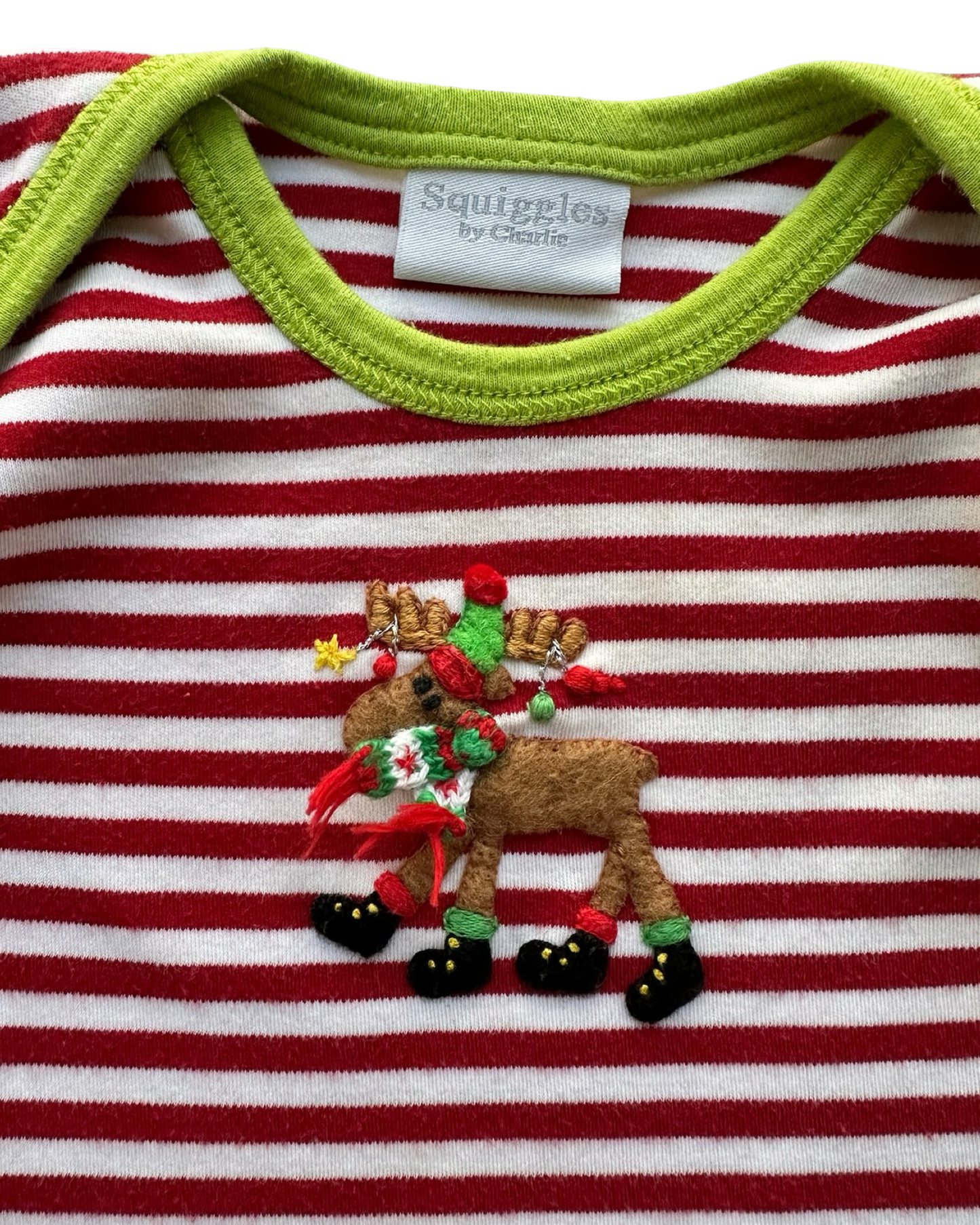 3M - 6M Baby Boy Squiggles Striped Christmas PJs 2 pc set