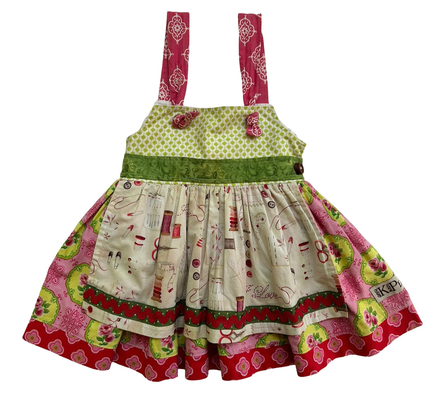 24M KPea Baby Girl’s Multicolor Dress Sleeveless Ruffle Floral.