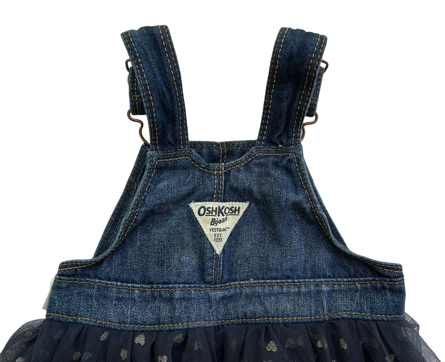 6M OshKosh B’Gosh Girl’s Jean TuTu With Hearts 🩶🩶Overall Dress.