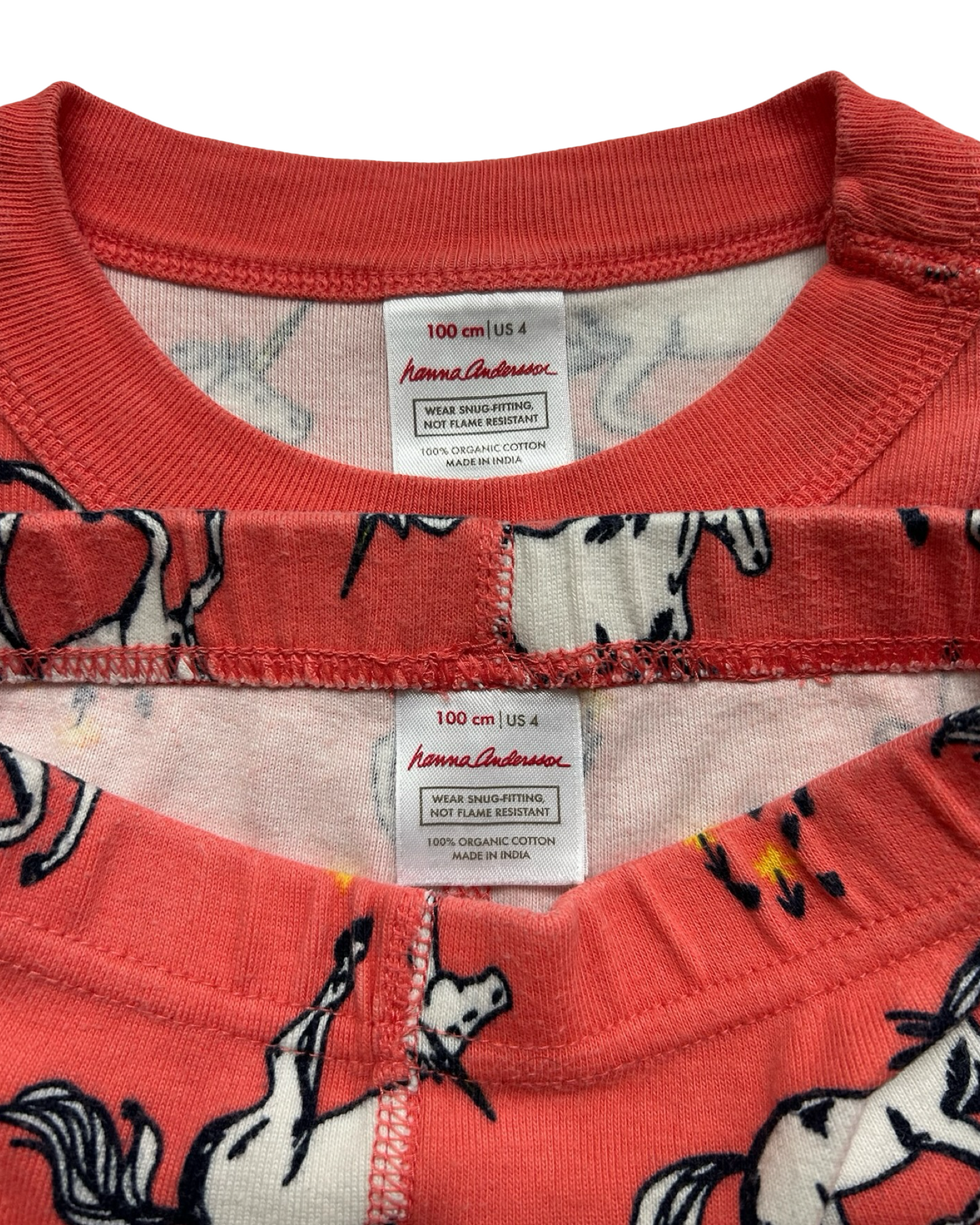 4T Toddlers Girls Hanna Andersson Short John’s Unicorns 🦄 PJs Set 2 Piece Organic Cotton