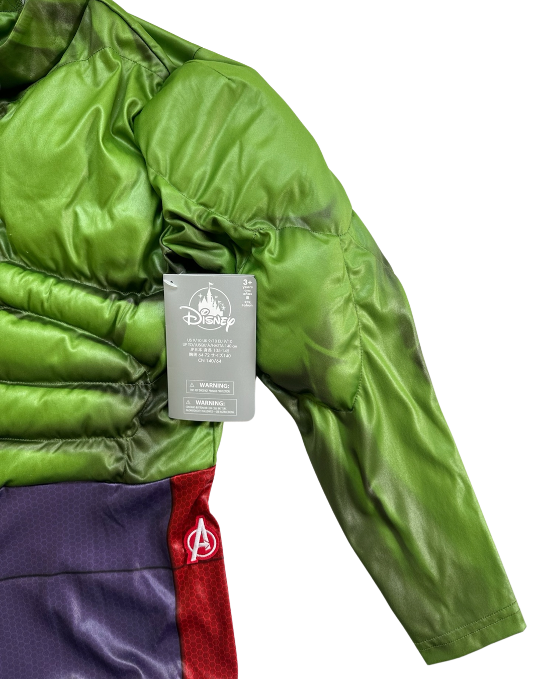 9/10Y Youth Boys Authentic Disney Store Incredible Hulk Costume w/ Mask and Motion Activated Sound Box NWT