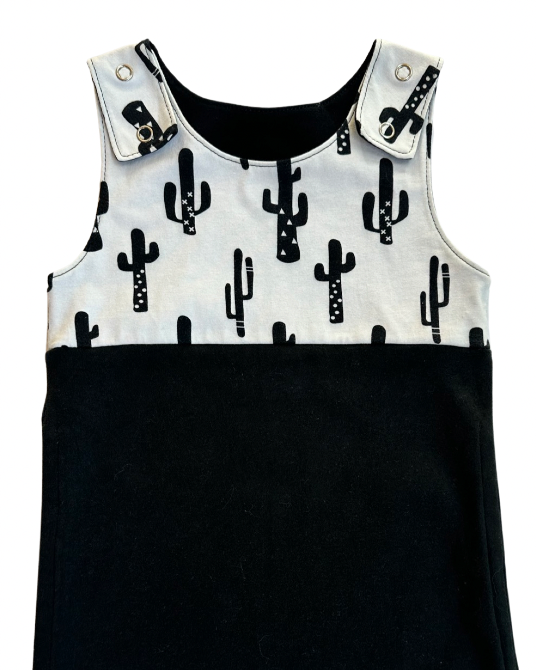 18-24M Baby Boy / Girl Evergreen Wildwear Boutique Black and White Cactus Romper
