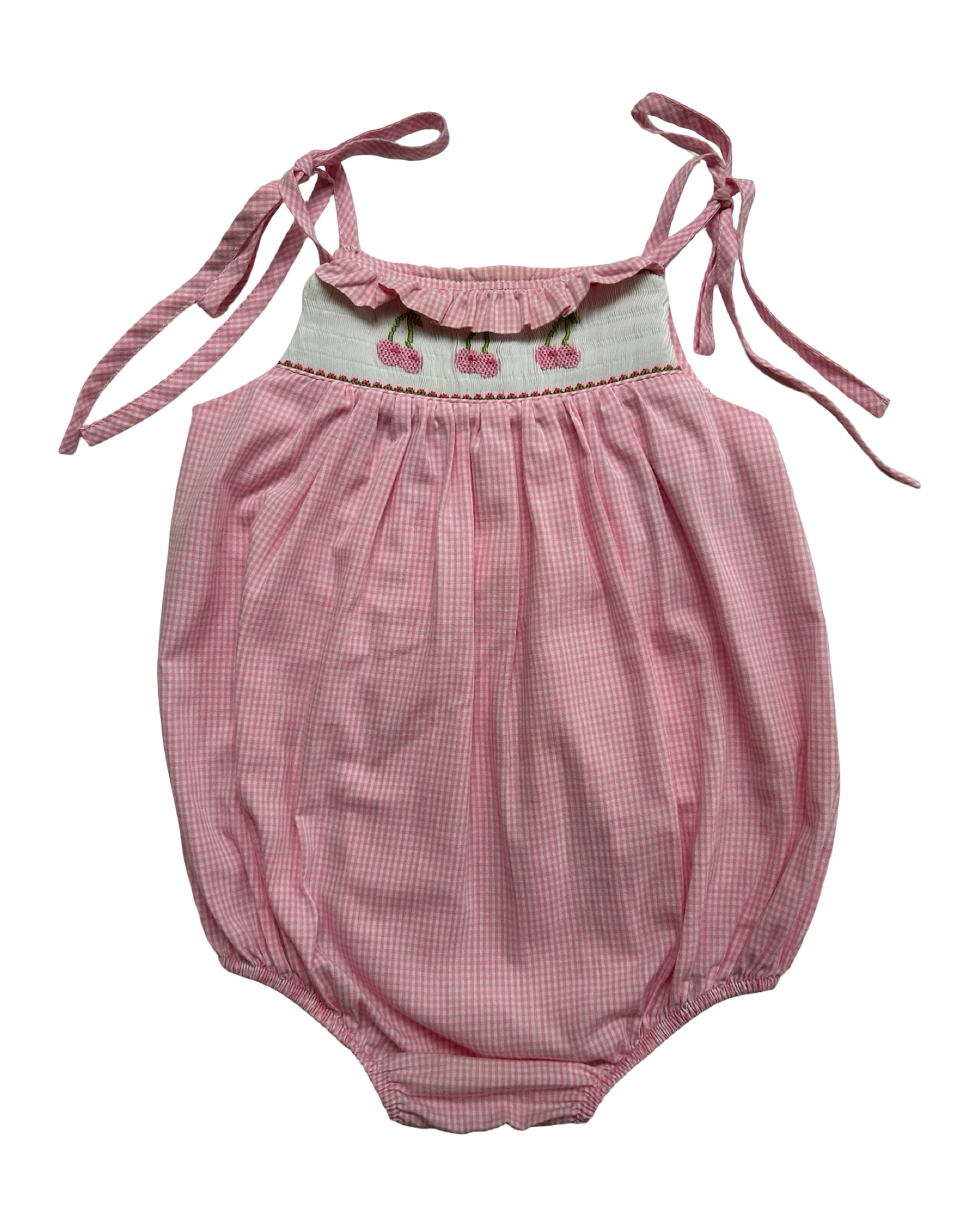 18M Baby Girls Vive La Fete For Rags Land Cherry Smocked & Embroidered Romper