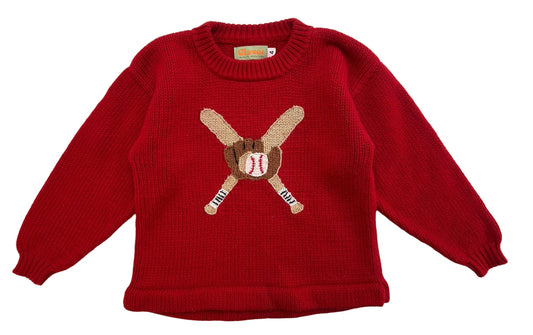 4Y Claver Boys Pull Over Sweater Baseball Mitt And Bat.