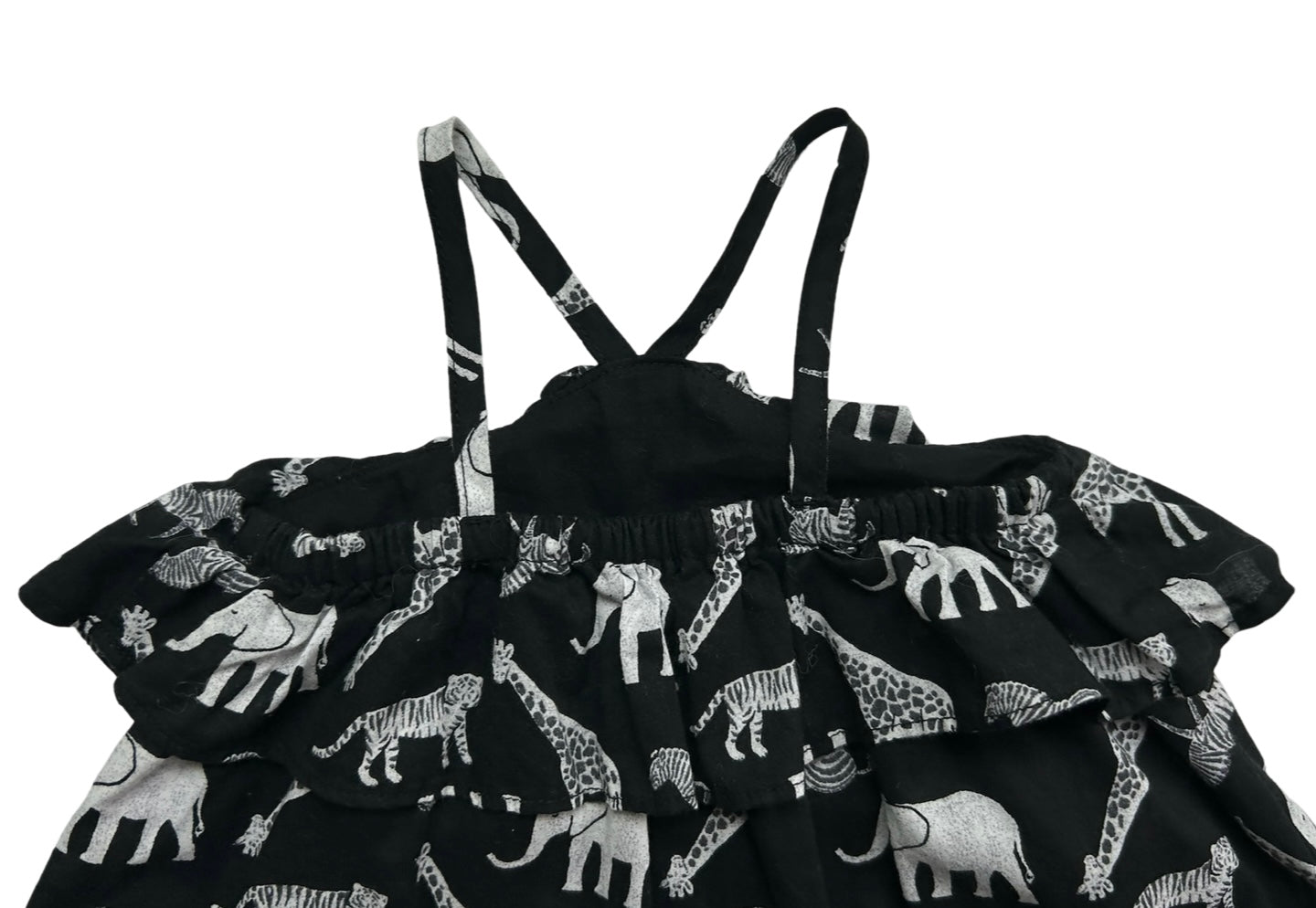 3M-6M Baby Girls Old Navy Ruffle Top Safari  Animal Dress