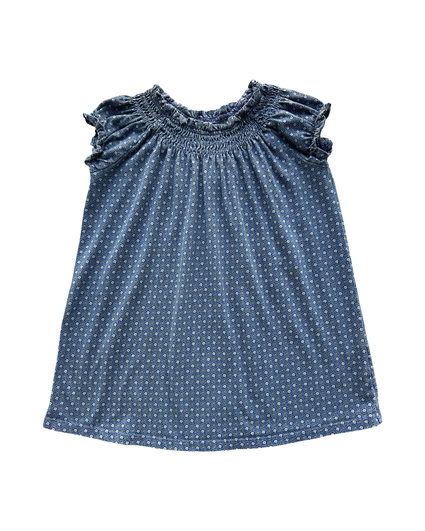 4T Toddler Girls Lands End  Smocked Floral Pattern Dress.